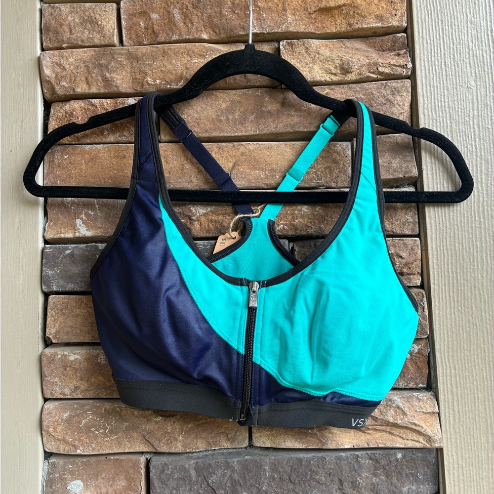 Victoria's Secret Teal and Navy Sports Bra